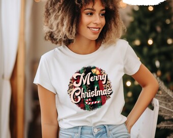 Vintage Merry Christmas Leopard Print Shirt, Christmas Shirt, Holiday Shirt, Christmas Day Gift, Christmas Outfit, Christmas Gift Shirt