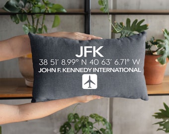 Airport Custom Pillow, Airport Location Throw Pillow, Airport Code Pillow, Aviation Pillow Cover, Personalized Aviation Gifts, Pilot Gift