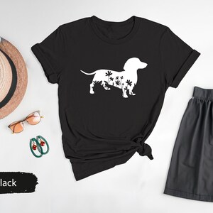 Floral Dachshund Wiener Dog Shirt, Dachshund Shirt, Dachshund Gift, Dachshund Lover Gift, Dachshund Dog Shirt, Wiener Dog Shirt image 3