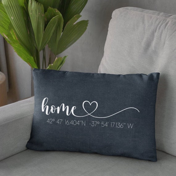 Home Coordinates Pillow, Coordinates Pillow Case, Personalize Pillows, New Home Gift, Custom Pillow Cases, House Warming Gift, Custom Pillow