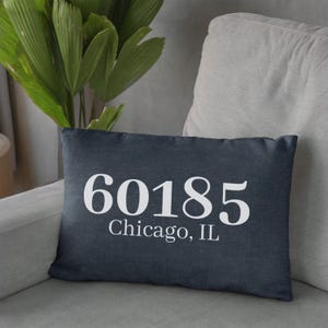 Zip Code Pillow, Custom Pillow Covers, Personalized Zip Code Pillow, Decorative Pillow, Housewarming Gift, Custom Pillow Cases