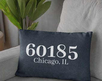 Zip Code Pillow, Custom Pillow Covers, Personalized Zip Code Pillow, Decorative Pillow, Housewarming Gift, Custom Pillow Cases