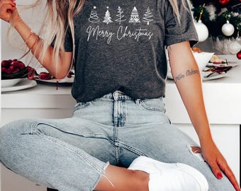 Merry Christmas Shirt, Christmas Tree Tee, Christmas TShirt, Xmas Shirt, Christmas Gift, Xmas Gifts, Holiday Shirt, Winter T-Shirt