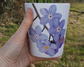 Forget Me Not Ceramic Plant Pot with Seeds: Gardener’s Gift