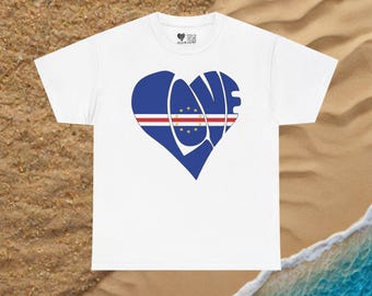 Koszulka Cabo Verde Love | Flaga Cabo Verde | Koszulka z Afryki | Koszulka unisex Ultra Cotton | Wyspy Zielonego Przylądka | Love Kriolo