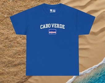 Koszulka uniwersytecka Cabo Verde | Flaga Cabo Verde | Afryka | Koszulka unisex z ultra bawełny | Wyspy Zielonego Przylądka | Love Kriolo
