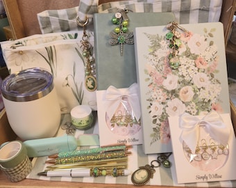 Green Bookish Gift, Sage Cottagecore Scoops, Cottage Book Lover Mystery Box