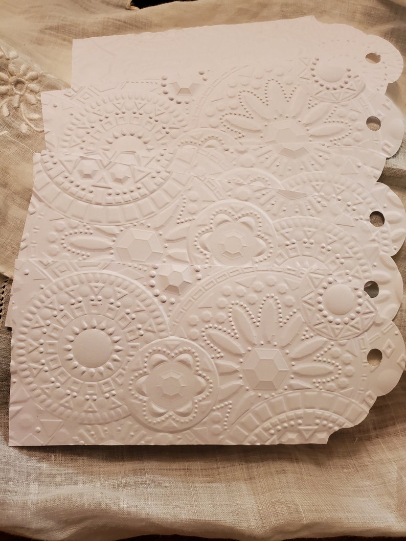 Embossed Mandala Pattern White Cardstock Tags Set of 10 Etsy