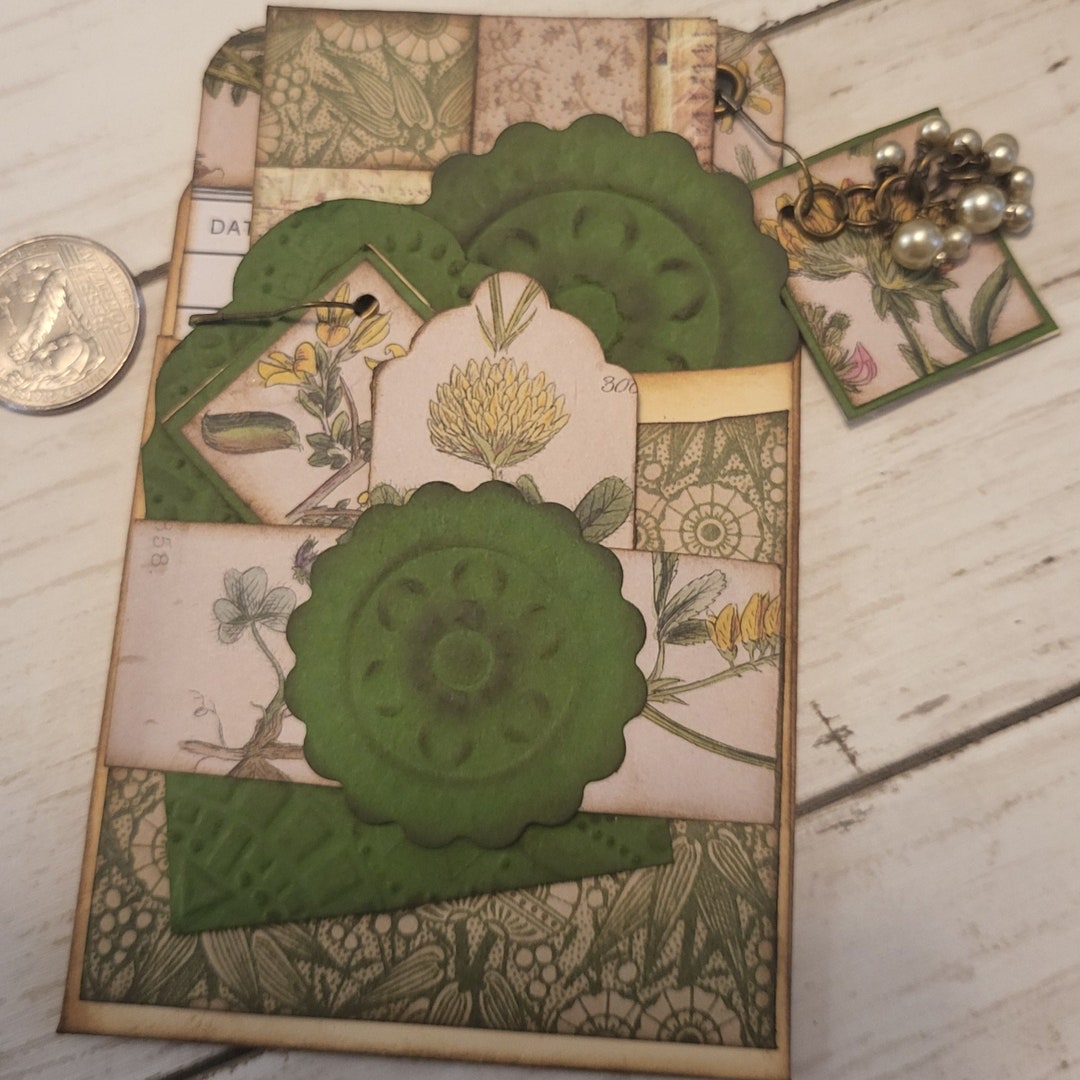 Vintage Botanical Loaded Library Pocket Insert, Library Card With ...