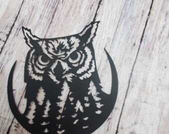 die cut owl, cardstock lot of 10, nature, embellishment for scrapbook, album, junk journal, handmade cards