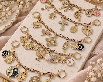 Custom Bag Charm Chain, Gold Purse Jewelry with Choose-Your-Charms Options