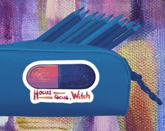 Hocus Focus Bruja pegatina 4 x 4 vinilo semicortado