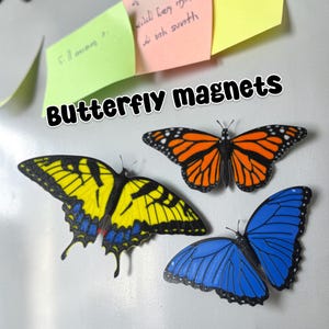 Schmetterling Kühlschrankmagnete, Magnetische Notizhalter, Küchendeko, ForgeCore, Individueller 3D-Druck