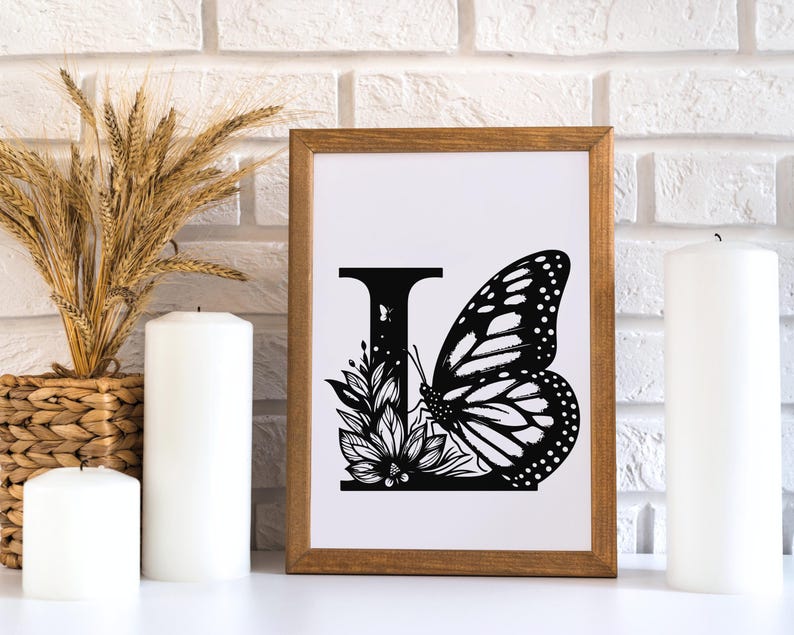 Butterfly Spli Monogram Svg, Png, Butterfly Monogram SVG, Butterfly ...