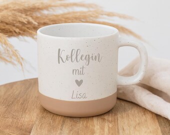 Personalized ceramic mug for a colleague with a heart | Best colleague | Farewell gift | Farewell | Stoneware | Engraving | Coffee tea | Mug