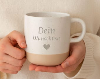Personalized mug with custom text | Ceramic mug | Gift for girlfriend, wife, or husband | Stoneware engraved coffee mug | Christmas gift | Birthday