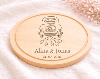 Personalized wedding gift | Cutting board with names and date | Bride and groom | Wedding gift | Board | Cash gift | Engagement