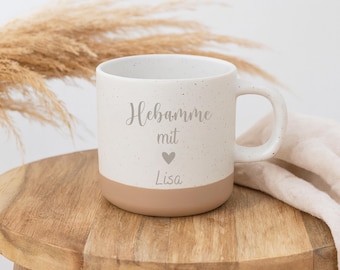 Midwife with Heart Ceramic Mug | Gift for Best Midwife | Farewell Gift | Thank You | Farewell | Doctor | Engraving | Coffee Mug