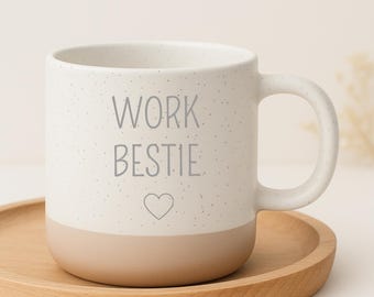 Personalized ceramic mug for colleague | Work bestie | Best colleague | Farewell gift | Farewell | Stoneware, engraved coffee tea