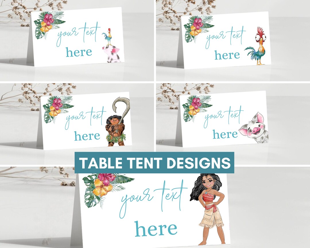 Moana Food Labels, Moana Party Signs, Printable Signs, Moana Birthday