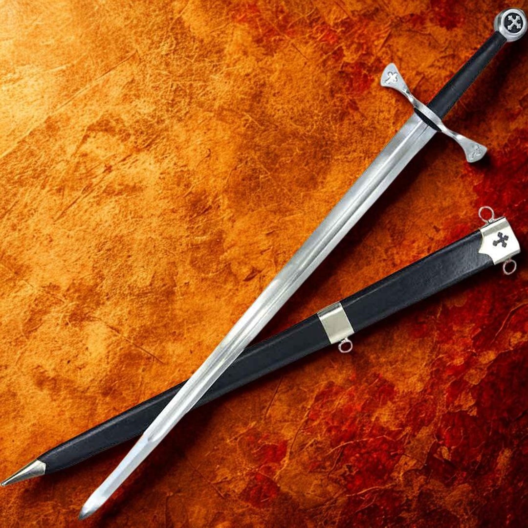 手作りの炭素鋼製テンプラーバスタードソード（木製鞘付き）/男性への