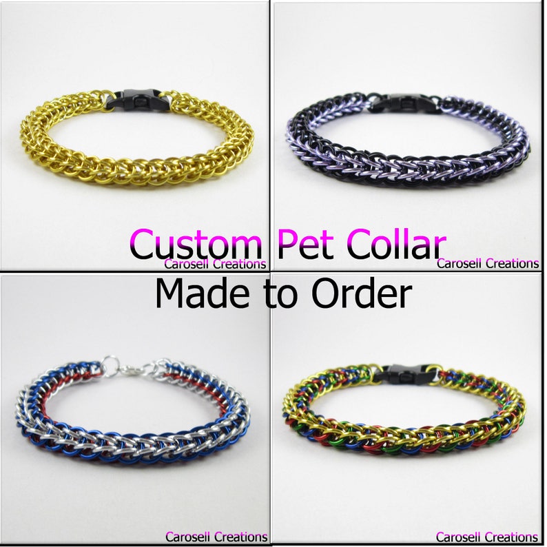 Chainmaille Pet Collar Custom Pet Collar Made to Order Full Etsy