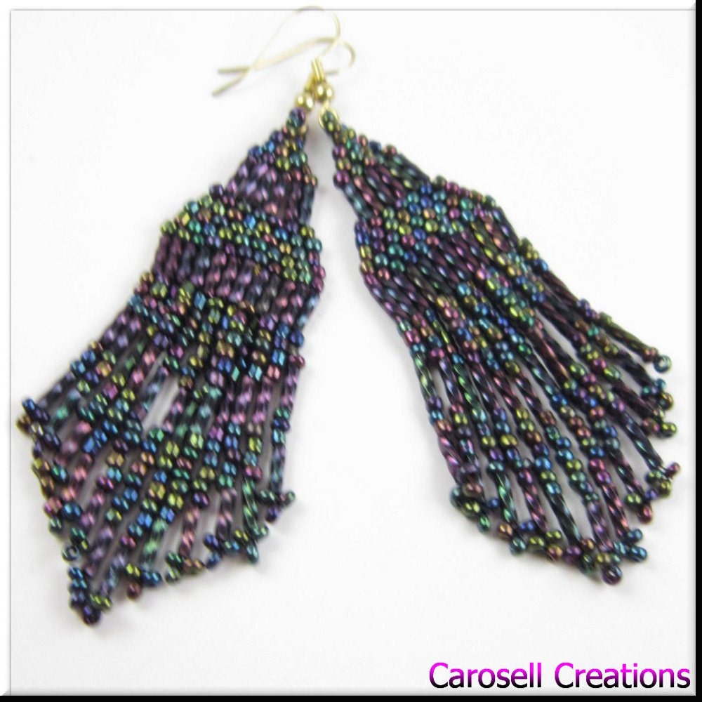 Native American Inspired Beadwork Seed Bead Earrings in | Etsy