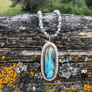 Labradorite, Sterling  Silver Necklace