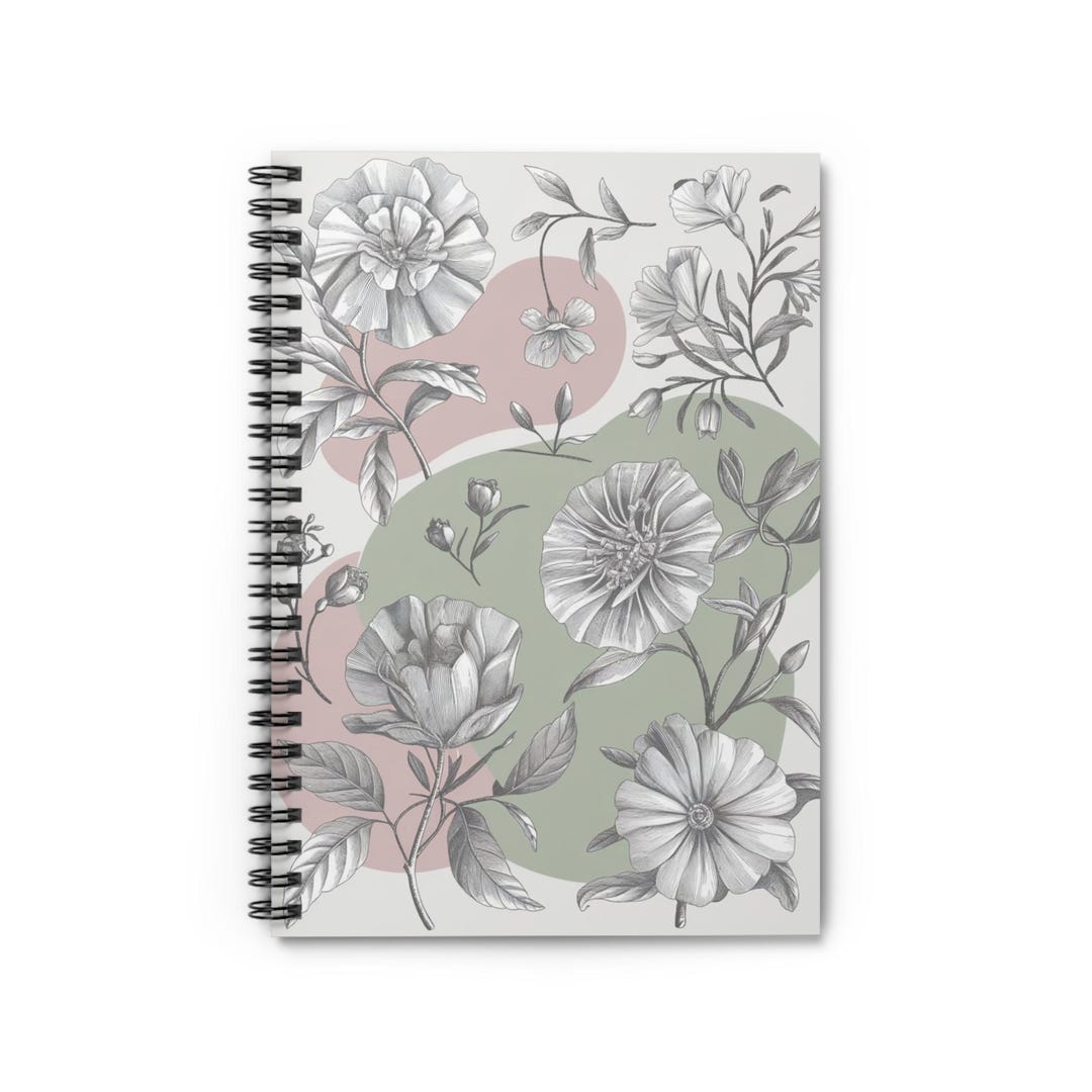 Floral Serenity Spiral Notebook Ruled Line - Etsy