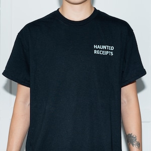 Haunted Paper Receipts T-Shirt: Spooky Season Unisex Cotton Tee