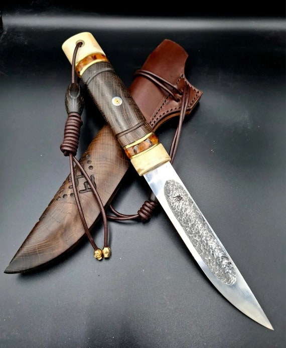 ヤクートナイフ　Yakut knife Handmade Yakut Knife | Leather Sheath | Hammerd Blade