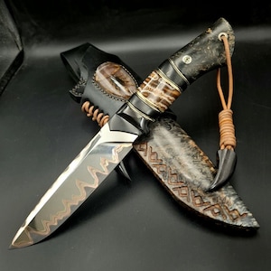 Handmade "Black Scorpion" Knife – DI103MP & N690 Laminated Blade