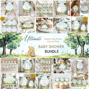 Classic Winnie the Pooh Baby Shower Bundle - Printable Decor, Signs, Games, Invitations, Custom Party Decorations  #CC5POOH