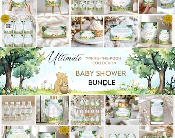Classic Winnie the Pooh Baby Shower Bundle - Printable Decor, Signs, Games, Invitations, Custom Party Decorations  #CC5POOH