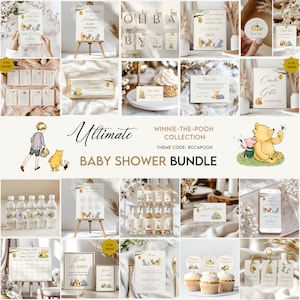 Classic Winnie the Pooh Baby Shower Bundle - Printable Decor, Signs, Games, Invitations, Custom Party Decorations  #CC4POOH