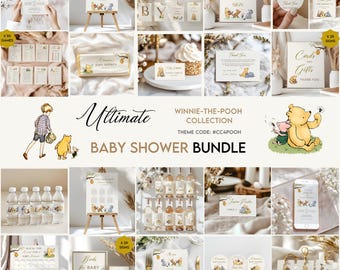 Classic Winnie the Pooh Baby Shower Bundle - Printable Decor, Signs, Games, Invitations, Custom Party Decorations  #CC4POOH