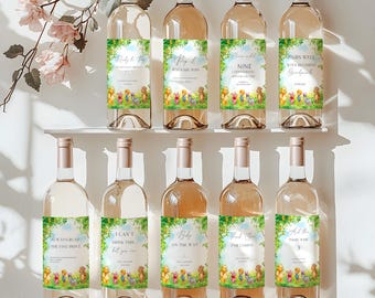 Editable Winnie-the-Pooh Bear Baby Shower Wine Bottle Labels Templates – Instant Access on Canva   #CCWINNIE