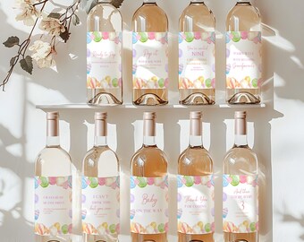 Editable Candyland Wine Champagne Bottle Labels, Baby Pregnancy announcement Wine Label, Pregnancy Reveal  #CC6CANDY