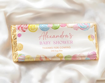 Editable Candyland Chocolate Wrappers – Candy bar wrapper Template, Sweet Shower Decor  #CC6CANDY