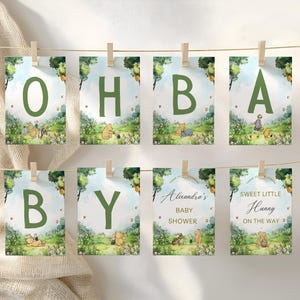Winnie the Pooh Banners – Classic Pooh Bear Watercolor Template, Gender Neutral  #CC5POOH