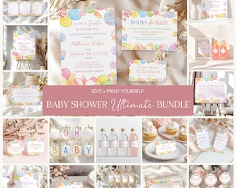 Editable Sweet Candyland Baby Shower Bundle - Printable Decor, Signs, Games, Invitations, Custom Party Decorations  #CC6CANDY
