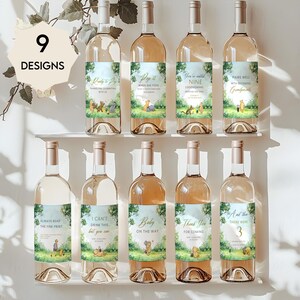 Etichette per bottiglie di vino e champagne Winnie the Pooh – Classico modello acquerello dell'orso Pooh, genere neutro #CC5POOH