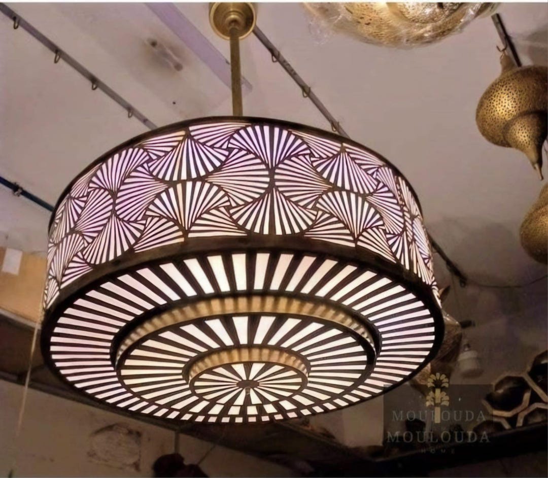 Zentangle Luxury Handcrafted Brass Chandelier - Art Deco Designer ...
