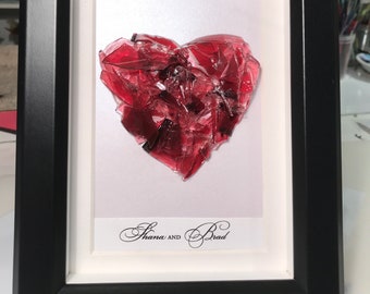 Wedding Shards framed Heart Keepsake