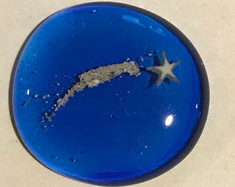 3 Shooting star memorial keepsake pocket stones with cremated remains