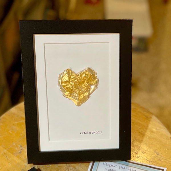 Wedding Shards framed Heart Keepsake