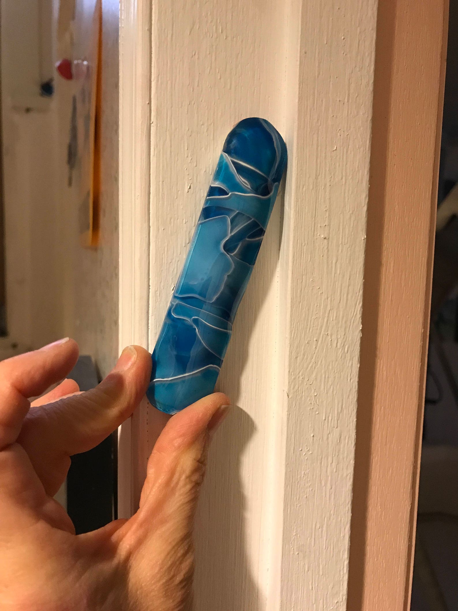 Wedding Smashed Glass Fused Mezuzah