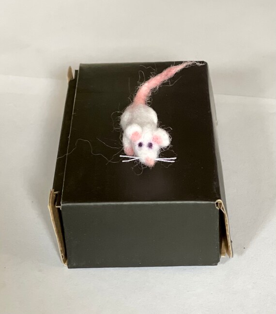 Tiny Baby White Albino Mouse In A Walnut Shell Needle Felted Etsy