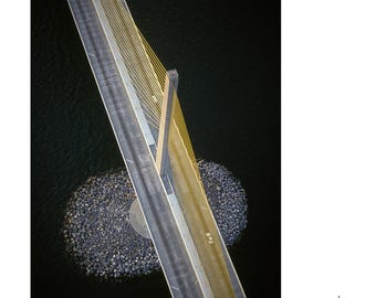 Sunshine Skyway Bridge Aerial Graphic Tampa Bay Florida Wall Art Print