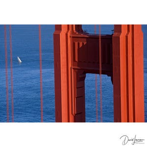 Stampa del Golden Gate Bridge: fotografia del paesaggio costiero di San Francisco